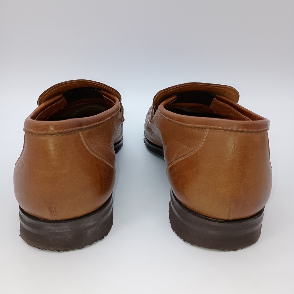 Gravati Mens Tan Brown Leather Penny Loafers Hand Made in Italy Vibram Size 9 M - Picture 4 of 8